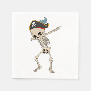 Happy Halloween Skeleton Pirate Dancing Party Napkin