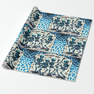 Happy Halloween Skeletons: Dance Party Tie-Dye Wrapping Paper