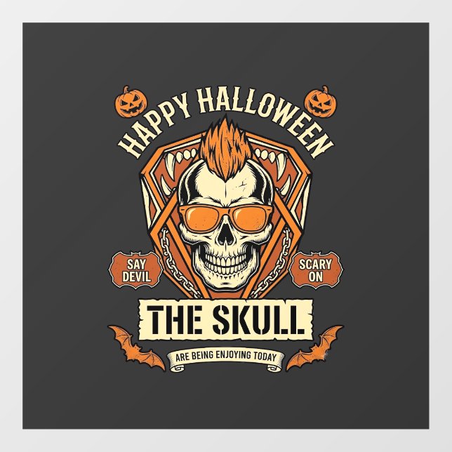 Happy Halloween Skull Mohawk Sunglasses Pumpkins B (Sheet)
