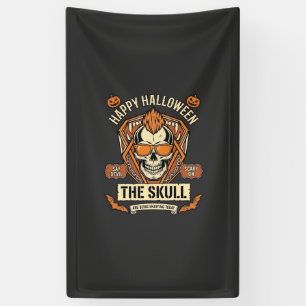 Happy Halloween Skull Mohawk Sunglasses Pumpkins B Banner