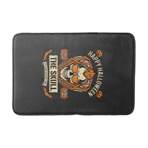 Happy Halloween Skull Mohawk Sunglasses Pumpkins B Bath Mat