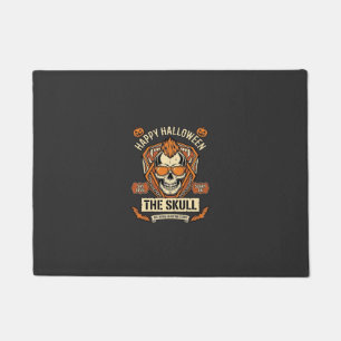 Happy Halloween Skull Mohawk Sunglasses Pumpkins B Doormat