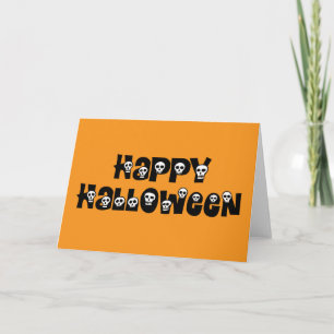 Happy Halloween Skulls Card
