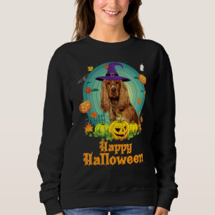 Happy Halloween Spaniels Cocker Dog Pumpkin Witch  Sweatshirt