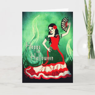 happy halloween spanish dancer card