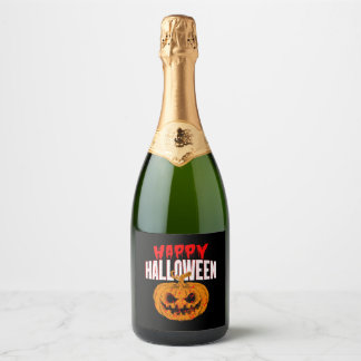 Happy Halloween   Sparkling Wine Label