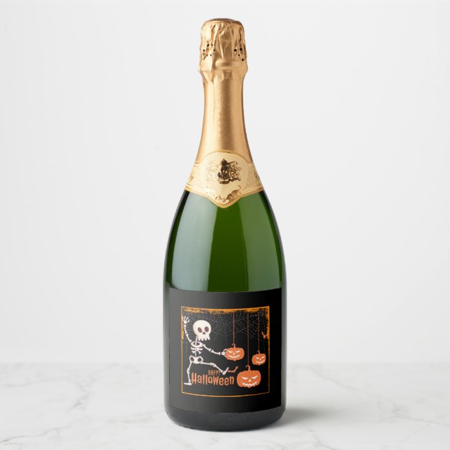 happy Halloween          Sparkling Wine Label (Front)