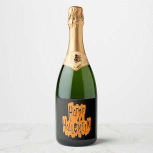 Happy Halloween Sparkling Wine Label