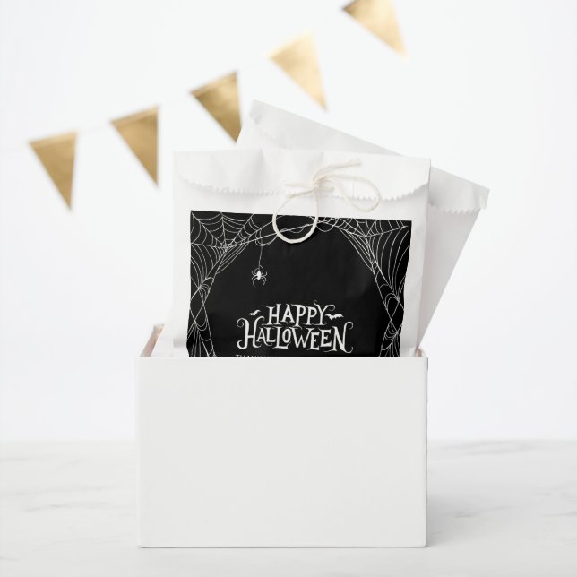 Happy Halloween Spider Web Personalised Favour Bag (Party)