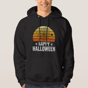 Happy Halloween Spider Web Sunset Design Hoodie