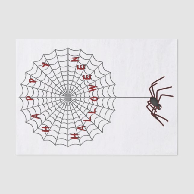 Happy Halloween Spider Web Tissue Paper (Front)