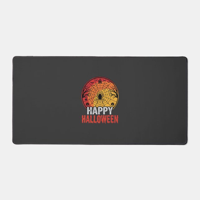 Happy Halloween Spider Web Vector Design Desk Mat (Front)