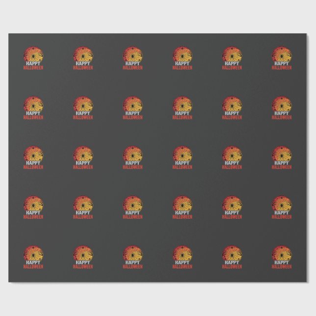 Happy Halloween Spider Web Vector Design Wrapping Paper (Flat)