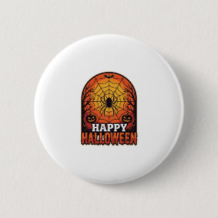 Happy Halloween Spider Web Vintage Engraving Desig 6 Cm Round Badge