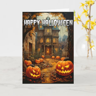 Happy Halloween Spooktacular Haunted House Card