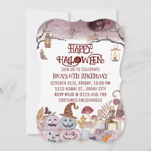  Happy Halloween Spooky Birthday Party Invitation