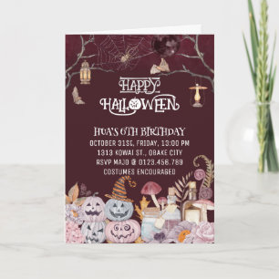 Happy Halloween Spooky Birthday Party Invitation