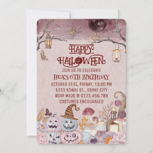  Happy Halloween Spooky Birthday Party Invitation