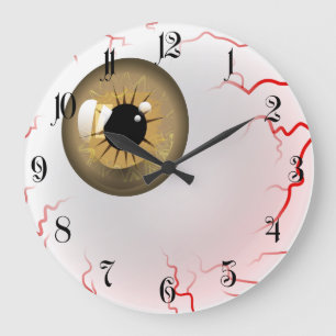 Happy Halloween! Spooky Brown Eyeball Large Clock