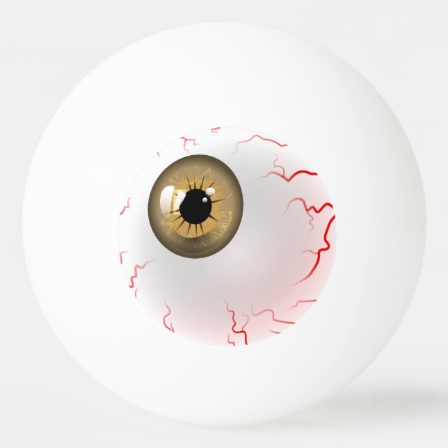 Happy Halloween! Spooky Brown Eyeball Ping Pong Ball (Front)