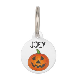 Happy Halloween Spooky Carved Pumpkin Pet Tag