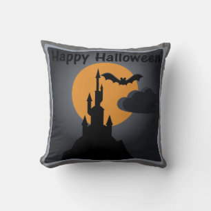 Happy Halloween Spooky Castle Pillow