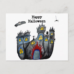 Happy Halloween Spooky Catsle  Postcard