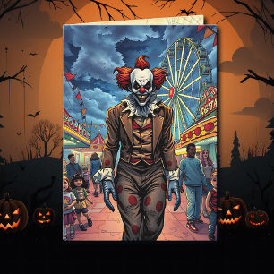 Happy Halloween   Spooky Clown Card
