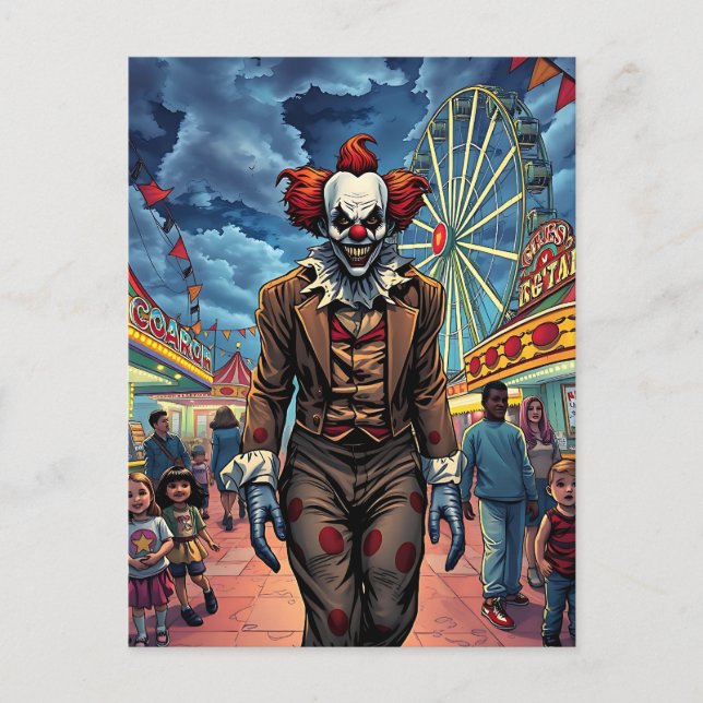 Happy Halloween | Spooky Clown Postcard (Front)