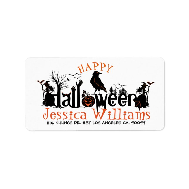 Happy Halloween Spooky Concept Design Label (Front)