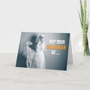 Happy Halloween Spooky Female Ghost Holiday Card