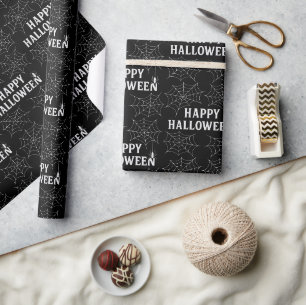 Happy Halloween Spooky Gothic Modern Gift Party  Wrapping Paper