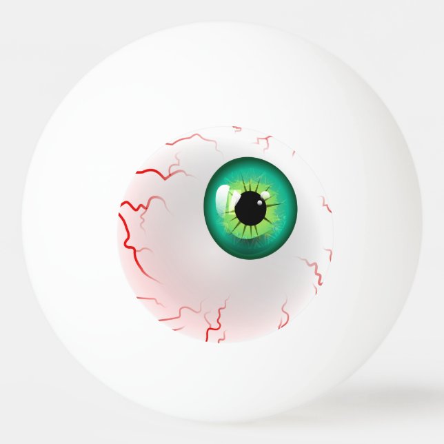 Happy Halloween! Spooky Green Eyeball Ping Pong Ball (Front)