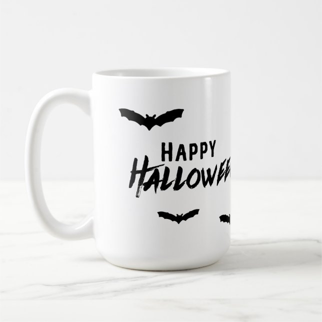 Happy Halloween Spooky Haunted Bats  Coffee Mug (Left)