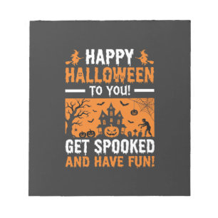 Happy Halloween Spooky Haunted House Quote Notepad