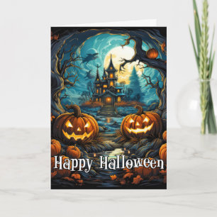 Happy Halloween   Spooky Haunted Mansion Card