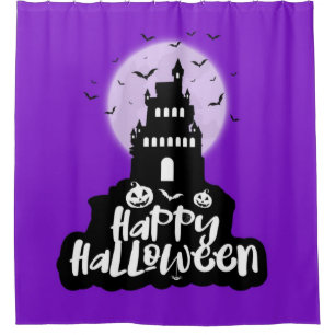 Happy Halloween Spooky House Shower Curtain