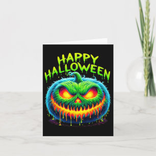 Happy Halloween Spooky Jack O Lantern Pumpkin Tren Card