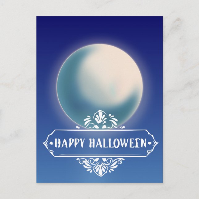Happy Halloween Spooky Moon Postcard (Front)