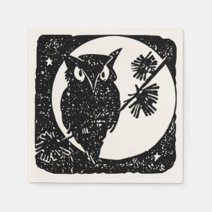Happy Halloween Spooky Owl Paper Napkin