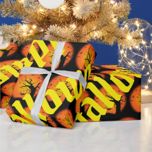 Happy Halloween Spooky Party Time Wrapping Paper