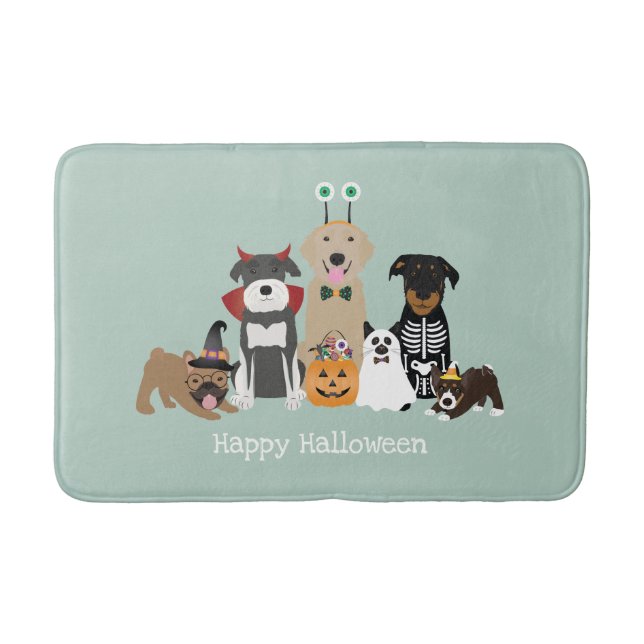 Happy Halloween Spooky Pet Costumes Bath Mat (Front)