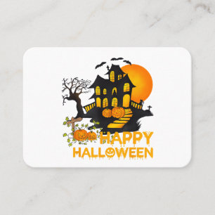 Happy Halloween Spooky Pumpkin Haunted House Men W Business Card