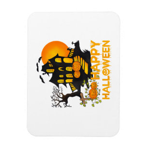 Happy Halloween Spooky Pumpkin Haunted House Men W Magnet