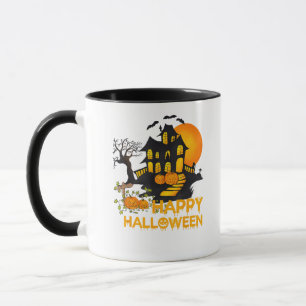 Happy Halloween Spooky Pumpkin Haunted House Men W Mug
