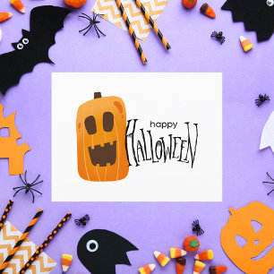 Happy Halloween Spooky Pumpkin Postcard