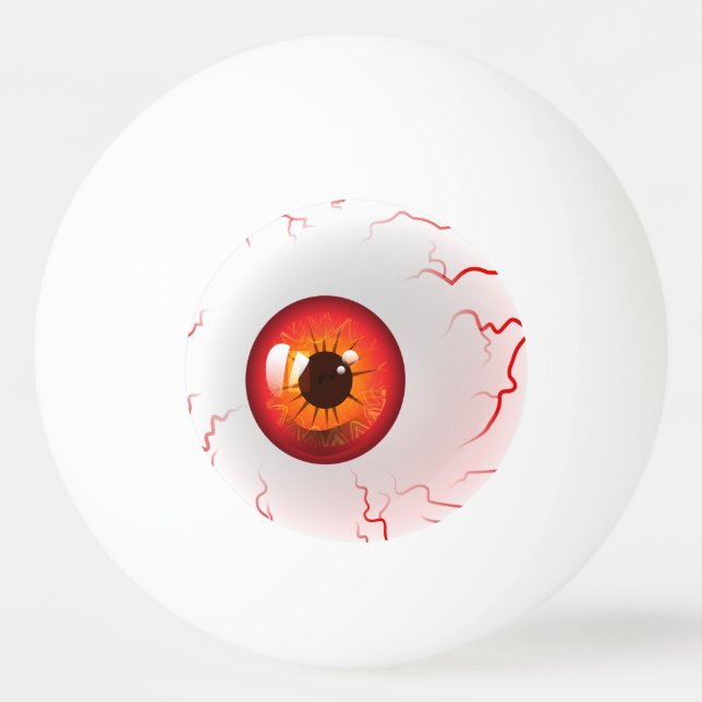 Happy Halloween! Spooky Red Eyeball Ping Pong Ball (Front)