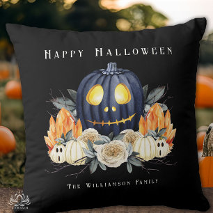Happy Halloween Spooky Samhain Pumpkins Crystals   Cushion