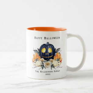 Happy Halloween Spooky Samhain Pumpkins Crystals   Two-Tone Coffee Mug