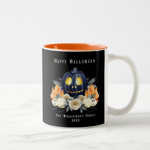 Happy Halloween Spooky Samhain Pumpkins Crystals Two-Tone Coffee Mug